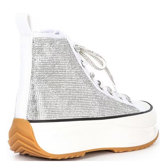 Shaft Rhinestone Embellished High Top Platform Sneakers - Picture 4 of 13